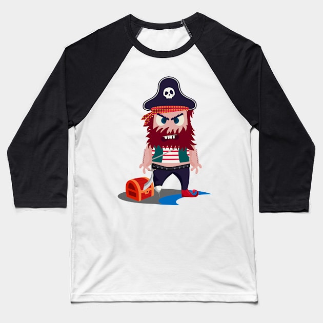 Pirate Baseball T-Shirt by Dojaja